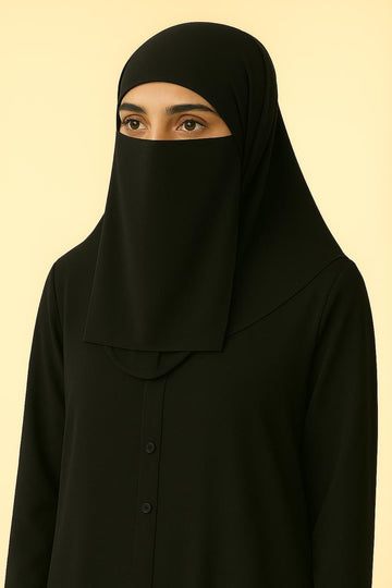 Black Hijab &  Tie Up Face Niqab